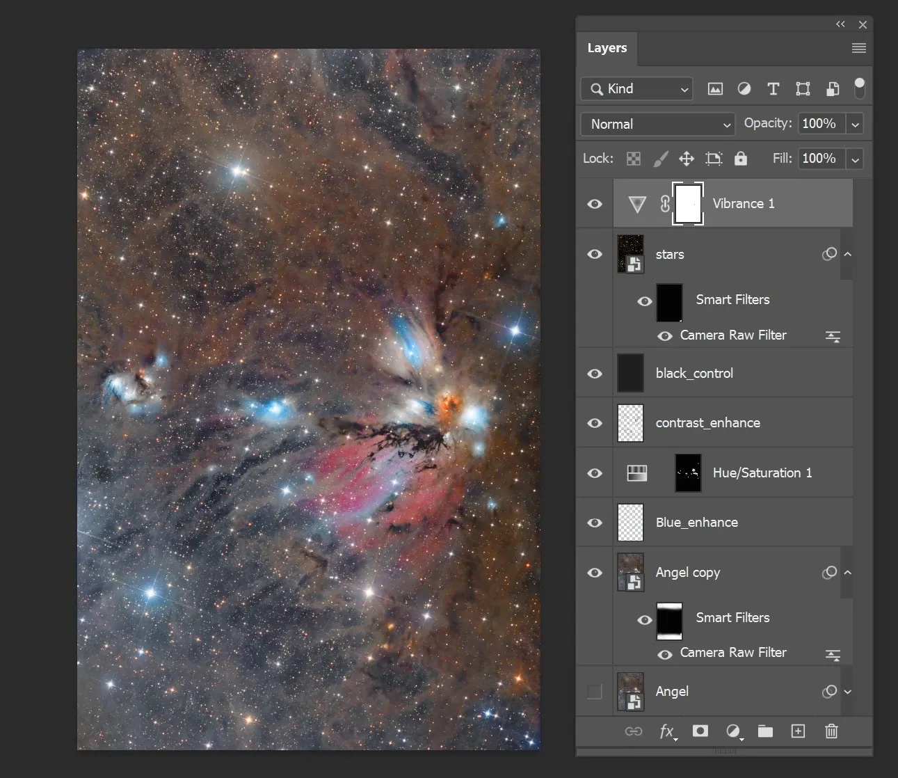 NGC 2170 天使星雲，PixInsight 與 Photoshop 各占一半處理時間的成果