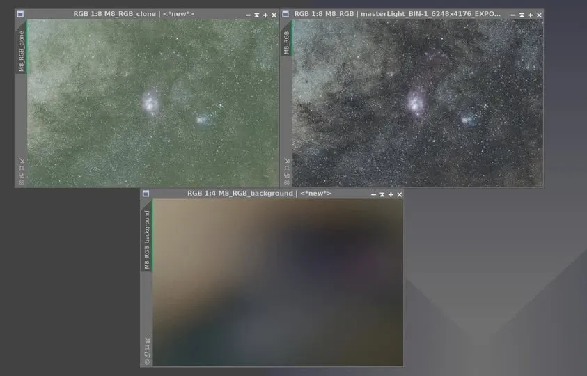 DBE 估算出的複雜背景模型，並非單純漸層